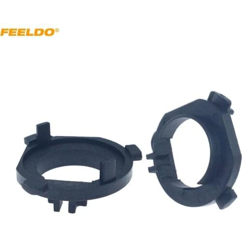 FEELDO 2pcs H1 LED Headlight Holder Adapters For KIA K7 Cadenza Hyundai H1 Wagon Lamp Base Bulb Holder #HQ6400