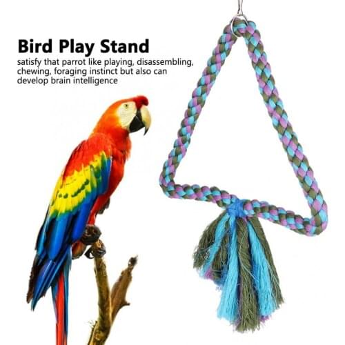 2 Styles Cotton Rope Bird Swing Toys For Parrot Hanging Ring Cage Perch Toys Round Shape Hanging Swings Toy Supplies