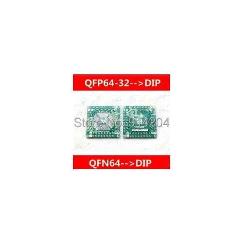 20PCS QFP64 QFN64 turn DIP64 0.5MM 0.8MM IC adapter Socket / Adapter plate PCB