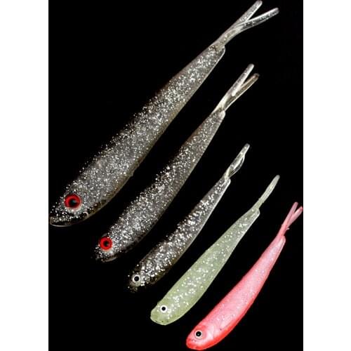 3D Simulation Soft Fishing Lures 5pcs/lot Luminous Shad Soft Bait Silicone Jerkbait Artificial Swimbait Dropshipping
