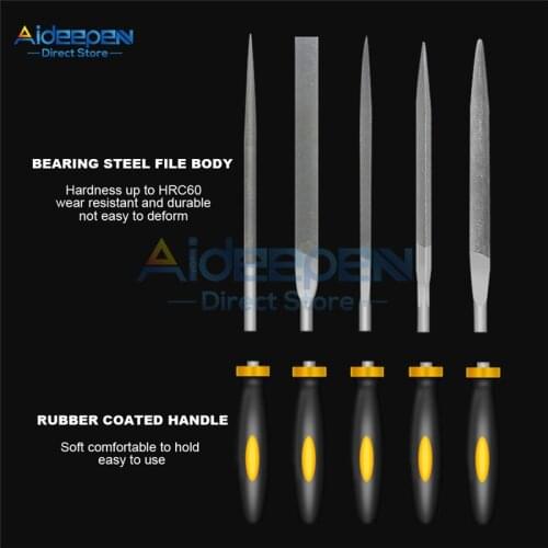 6Pcs/set 3x140mm Mini Metal Rasp Needle Files Set Wood Carving Tools for Steel Rasp Needle Filing Woodworking Hand File Tool