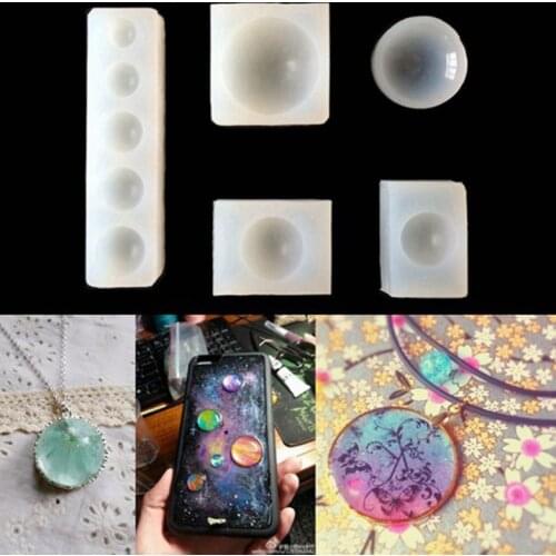 5Pcs Half Round Jewelry Cabochon Resin Silicone Mold Resin Epoxy Jewelry Making