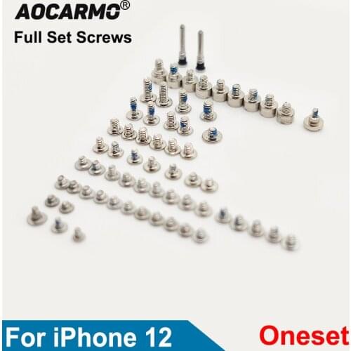 Aocarmo For iPhone 12 Full Set Inside Motherboard Middle Frame Screw Bolt Bottom Dock Screws Housing Screw Replacement Part