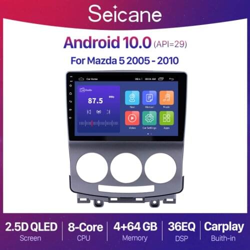Seicane 9 Inch 2Din RAM 2GB Car GPS Unit Android 10.0 Car Radio For 2005-2010 Old Mazda 5 Multimedia Player Support OBD2 DAB