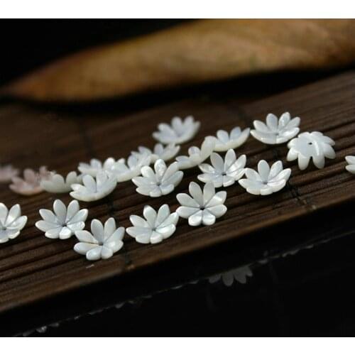 10pc 10mm Sea Shell Flower Carved Natural Mother Of Pearl Shell Beads DIY Findings Loose Bead For Jewelry Making DYL0010