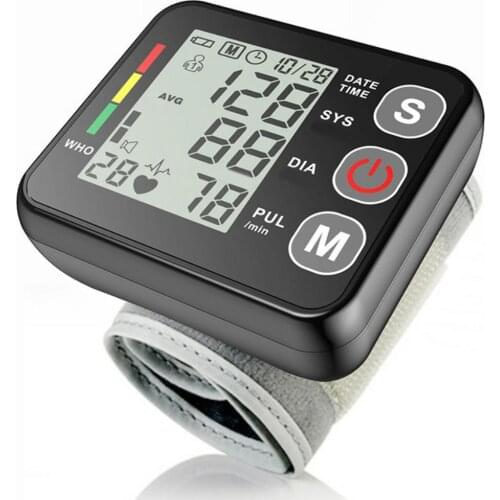 NEW Digital Wrist Blood Pressure Monitor Pulse Meter Heart Rate Monitor Tonometer Mini Sphygmomanometer LCD Display Pulsometer