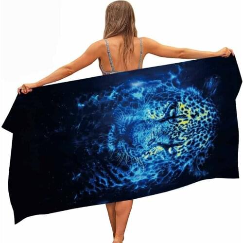 Cougar Jaguar Microfoam Pool Beach Towel Portable Fast Dry Sand Outdoor Journey Swimming Blanket Thin Yoga Matte