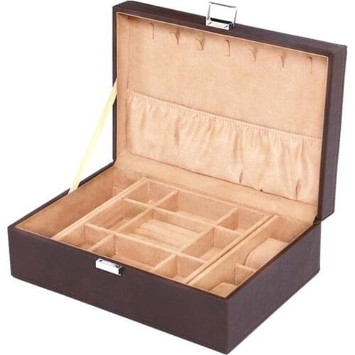 Travel Mini Pu leather Jewelry Packing Case Wedding Ring Stud Earring Organizer Women Men Display Box Vintage Gift For Her
