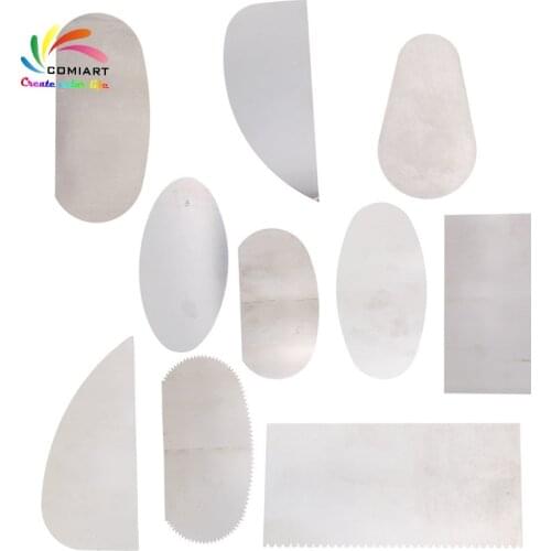 10PCS Pottery Clay Steel Scraper for Polymer Clay Scraper Pottery Tools Steel Cutter Ceramic Tools Steel Serrated Scraper