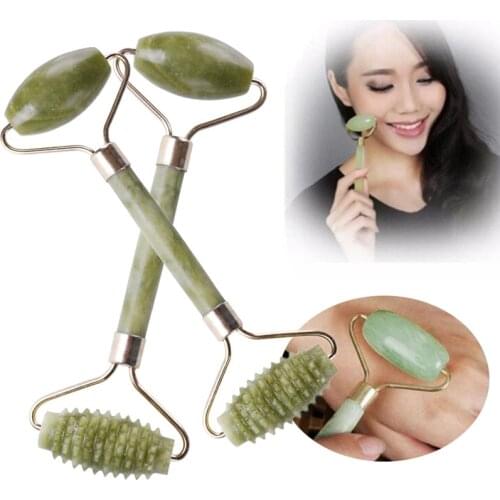 Hot Selling Natural Jade Double Head Facial Beauty Massage Tool Jade Roller Face Thin Massager Dropshipping Face Thin Slimming