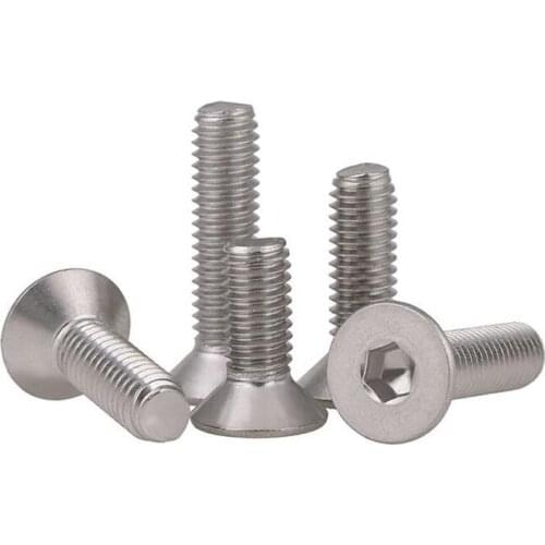 M3 x 4-10mm 304 Stainless Steel Hexagon Socket Countersunk Head Screws DIN7991