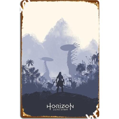 Zero Dawn Poster Metal Plaque Wall Decor Club Bar Custom Wall Mural Tin Sign Poster