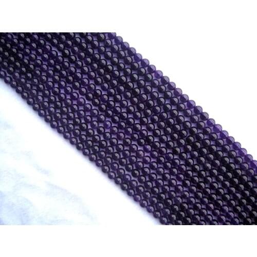 Natural Amethyst Round Shape 7mm Loose Beads For Jewelry Making DIY Bracelet Necklace Earrings