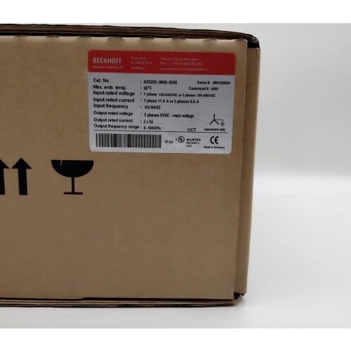 New Beckhoff AX5203-0000-0200 2 Axis Module Digital Compact Servo Drives 100-480 VAC