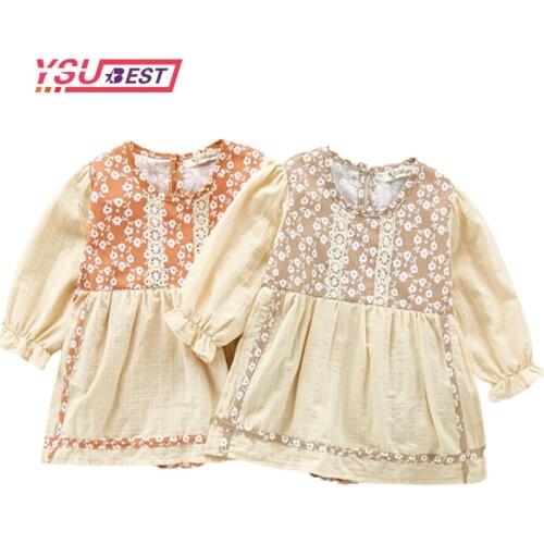 Baby Girls Clothes 2020 Autumn Newborn Baby Bodysuit China Print Infant Girls Outfit Pastoral Style Baby Girls Birthday Clothes