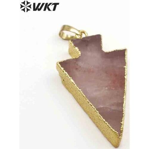 WT-P1425 Wholesale Beautiful Design Rose Crystal pendant cute Jewelry in gold eletroplated shield for women pendant gift