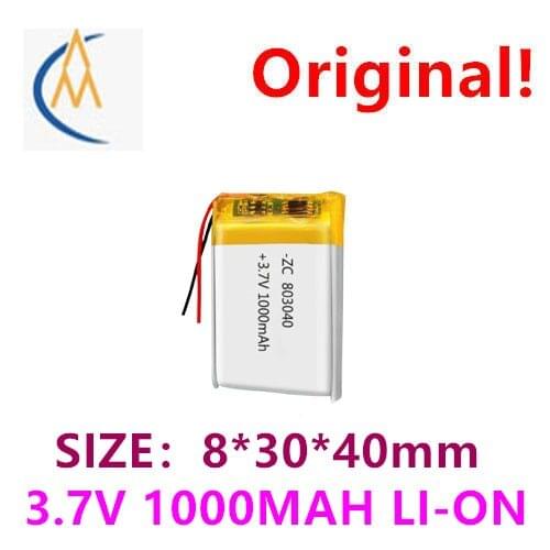 Polymer lithium battery 803040-1000mah 603040 mini fan medical equipment Walkman battery navigator audio charger