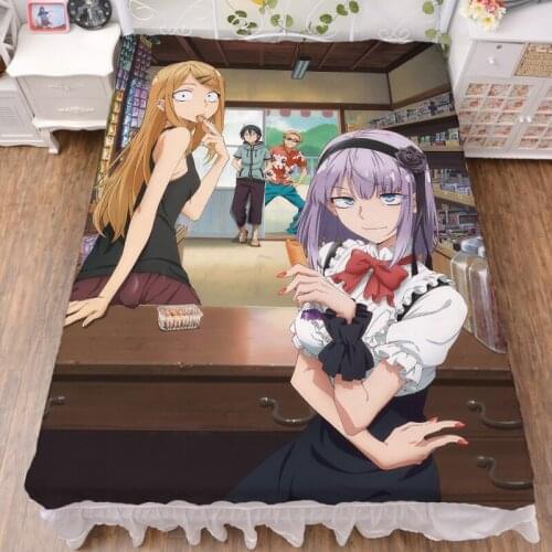 Anime Dagashi Kashi character sexy girl Endou Saya & Shidare Hotaru bed milk fiber sheet & flannel blanket summer quilt 150x200