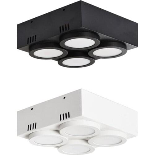 Surface mounted downlight 28W 40W square high color rendering four-head ceiling downlight indoor lighting