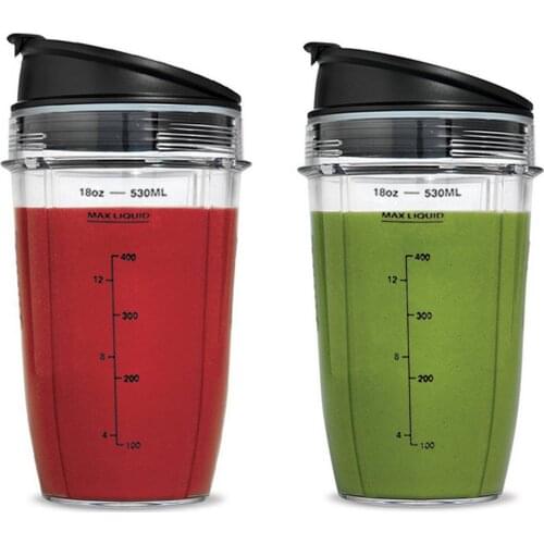 Behogar 18oz Transparent Plastic Clear Replacement Cup Part Accessories for Nutri Ninja 900W 1000W Blender Bullet Juicer