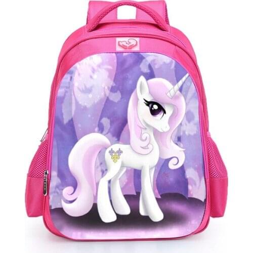16 Inch New Cartoon Pony Backpack School Children School Bags for Girls Boys Panda Horse Toddler Backpack Kids Book Bag
