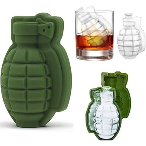 3D Grenade Shape Silicone Ice Cube Mould Creative Ice Tray Mould Freezer Box Whiskey Silicone Ice Machine Bar Accessoires