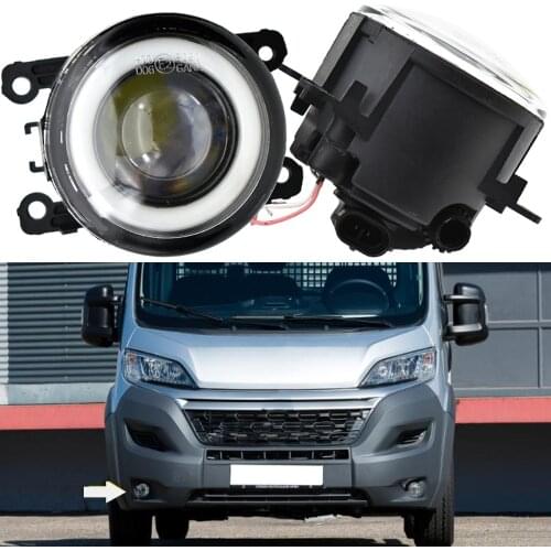 LED Fog Light Cut-Line Lens for Citroën Jumper 290-295 2014 2015 2016 Angel Eye DRL Daytime Running fog Lights