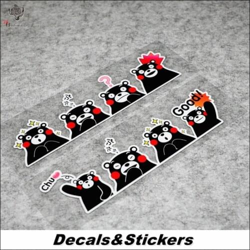 NO.L325 Cute Kumamon Faces 3M Reflective Modified Stickers Waterproof Decals Car Racing Motorcycle Scratches Cover