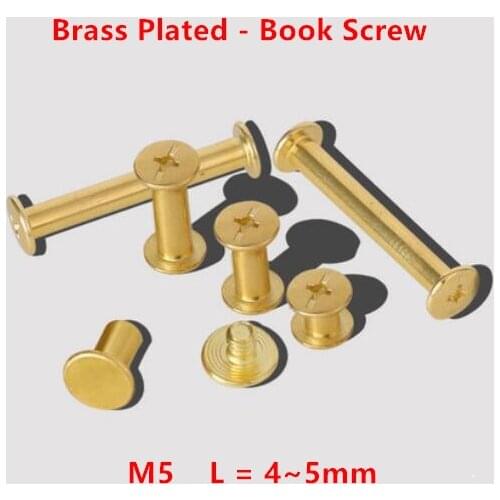 100pcs M5 Book Screws M5*4/5/6/8/10/12/15/20/25/30mm Chicago Screw Account Picture Book Butt Screws Snap Rivets Blinding Nails