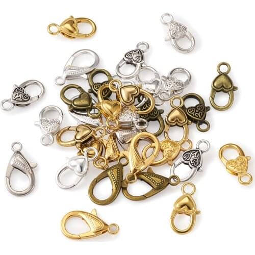 72pcs/bag Alloy Lobster Claw Clasps Mixed Color For DIY Bracelet Necklace Keychain Jewelry making Accessories