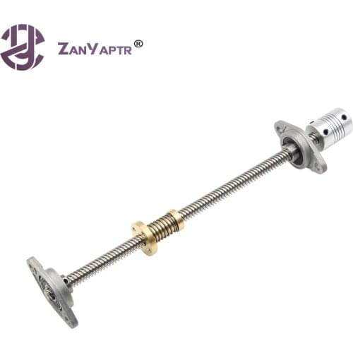 1Set 3D Printer & CNC T8 Lead Screw 300/400/500mm 8mm + Anti-Backlash Nut + KFL08 Bearing Bracket +Flexible Coupling
