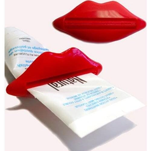 1PC Hot New Toothpaste Tube Squeezer Sexy red Lip shape Bathroom Tube Squeezer Dispenser Cream Squeezer Color At Random 93x42mm