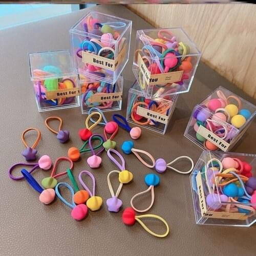 10Pcs Candy Color Hair Scrunchie Ponytail Holder Girls Headdress Not Hurt Hair Tie Hair Ring Hairpin Hair Rope Rubber Band Set