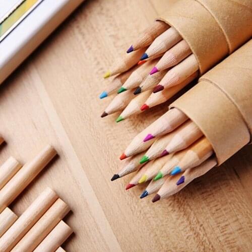 12 pcs/lot 12 New Colored Pencils for Kids School Supplies Cute Wooden Writing Painting Pencils Colors