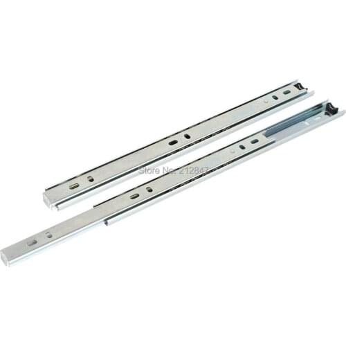 Ball Bearing 11" 280mm Length Drawer Slide Track Rail Silver Tone 2Pcs
