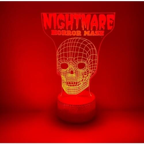 Skull 3D Night Light Sync with Music Remote/Smart App Control Led Lamp 7&16M Colors Bedroom Decoration Halloween Gift for Kids