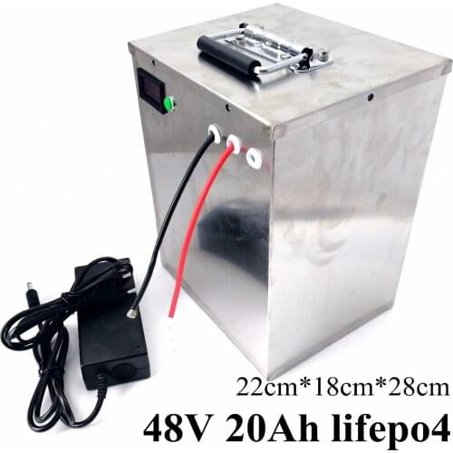GTK 48V 20Ah lifepo4 battery pack with steel case battery built-in BMS 48v for 1000w power motor electric tricycle fishing boat