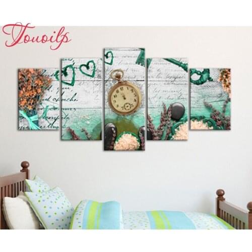Diamond embroidery home Flowers clock 5D DIY home Sweet Home 5d diy diamond painting Cross Stitch Multi-picture home decoration