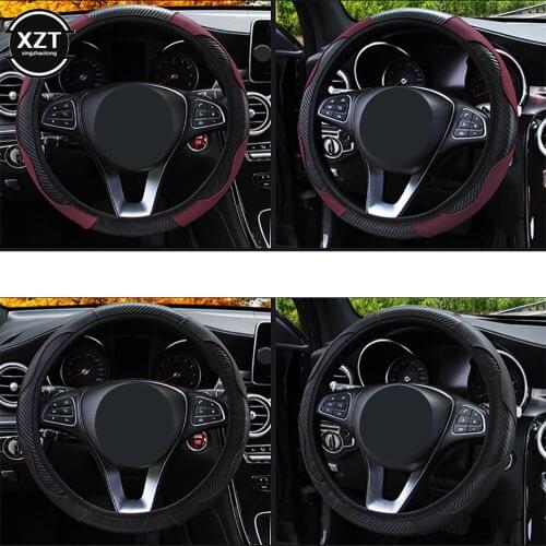 37-38cm Car Steering Wheel Cover Breathable Anti Slip PU Leather Steering Covers Suitable Auto Decoration internal Accessories