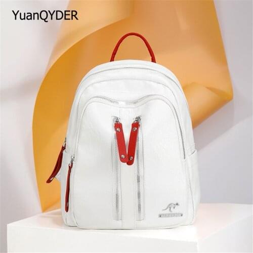 Panelled Designer Womens Backpack Multi-pocket Design Women Travel School Bags Fashion Letter Ladies Backpack Bolsos De Mujer