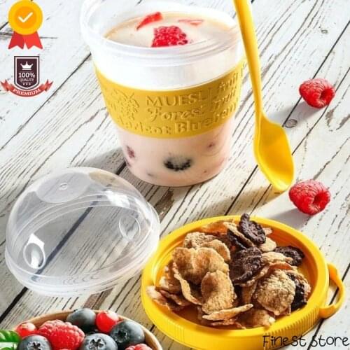 Double-layer Sealed Storage Box Yoghurt Container with Spoon Food Container Jars Kitchen Supplies Fruit Bowl Goods For Kitchen