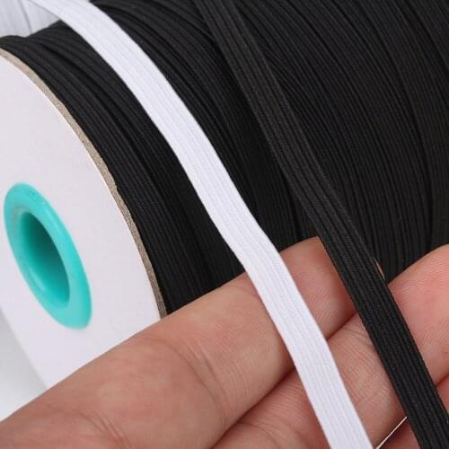 100 Yards 3/ 6mm Elastic Bands White Black Sewing Elastic Cord Woven Flat Knitted Elastic Craft Elastic Band Sewing Stretch Rope