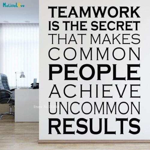 Teamwork Is The Secret That Makes Commin People Achieve Uncommon Results Office Wall Sticker Quotes Vinyl Art Murals YT3294