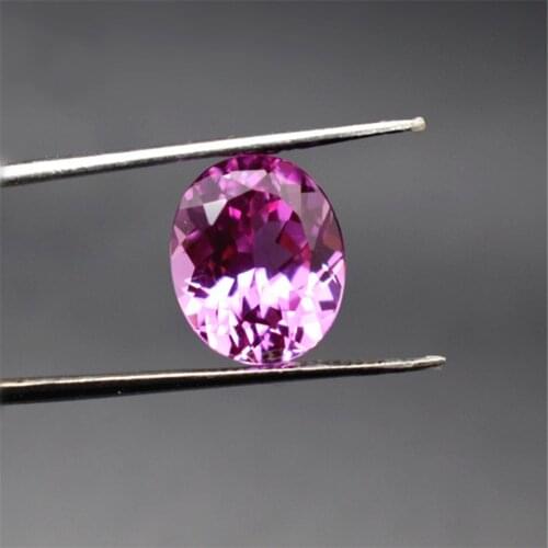 Grade AAA Cutting Cultured Pink Ruby Oval Cut Gemstone Egg Shape Faceted Ruby Gem Multiple Sizes to Choose C98R