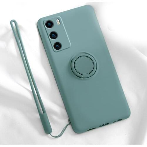 Square Frame Magnetic Ring Holder Stand Case for Huawei P40 Pro Plus Mate 30 30 Pro Soft Silicone Full Cover Shell Coque Cover