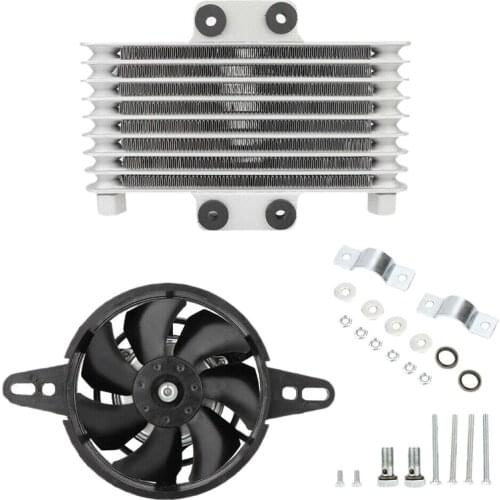 Motorcycle Engine Oil Cooler Fan Cooling Radiator Aluminum 125Ml Universal for Motorcycle Dirt Bike ATV