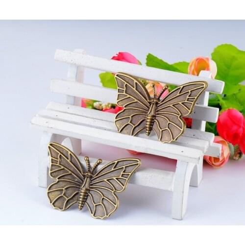 MIAOCHI 5Pcs Antique Bronze Filigree Butterfly Connectors Embellishments Crafts Gift Decoration DIY Findings 6x4cm F0319
