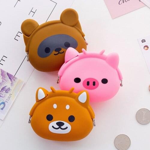 Cute Animals Mini Silicone Coin Purse Children Kids Party Gifts Small Change Women Key Wallet Coin Bag LX8392