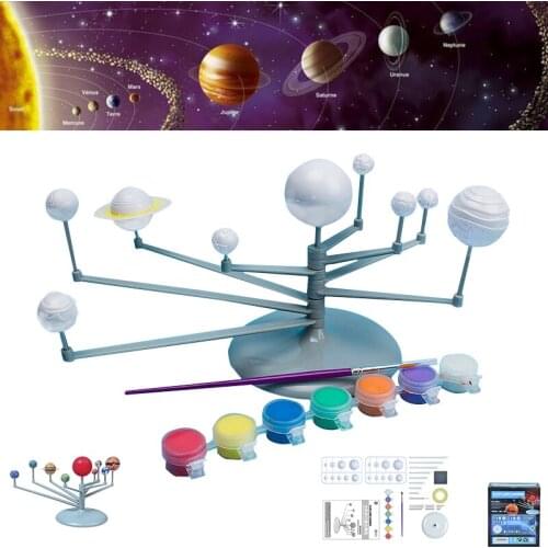 Solar System Model DIY Toys Child Science And Technology Learning Solar System Planet Teaching Assembly Coloring Educational Toy
