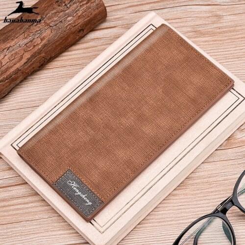 Mens wallet microfiber leather long purse carteira masculina hombre billeteras thin porte 2021 men wallets of leather genuine